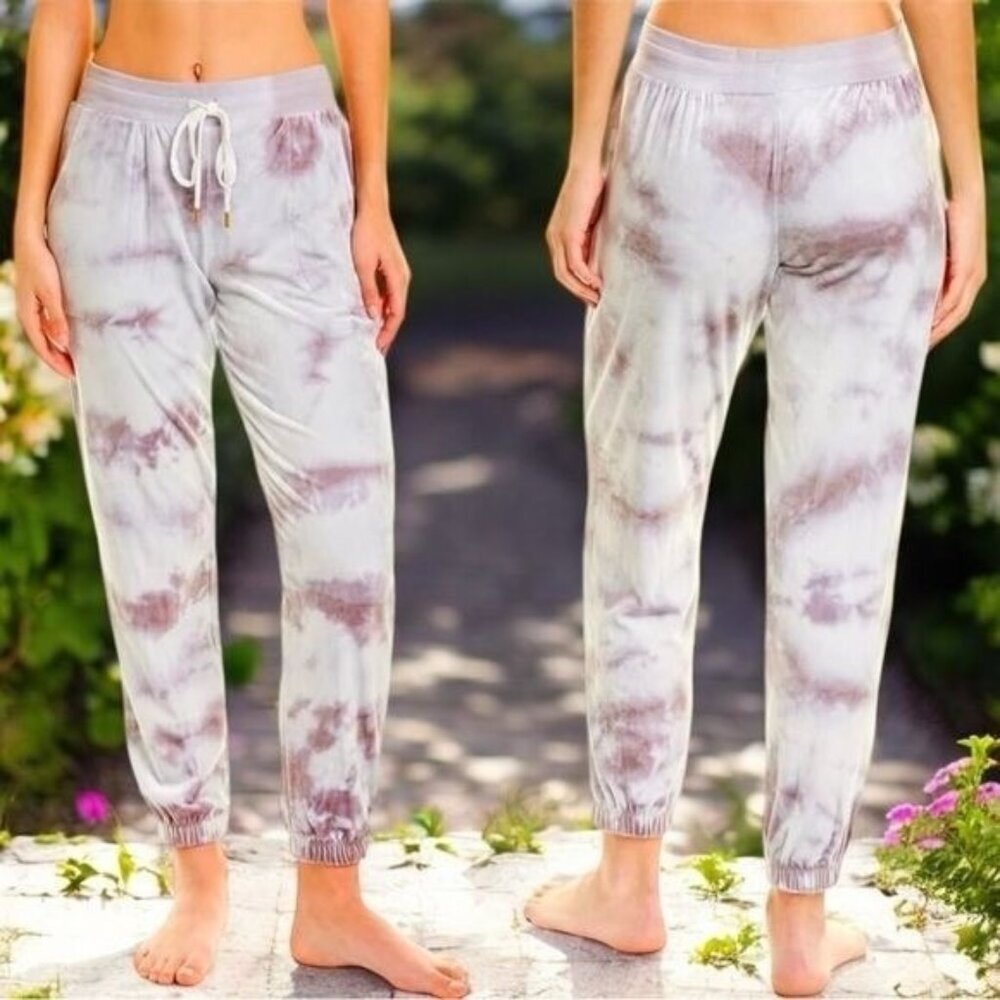 NEW Donna‎ Karan Sleep Joggers in Color Dusk Tiedye Comfy Cozy Holiday Gift M